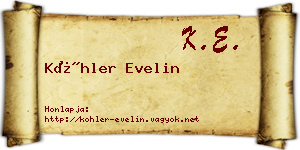 Köhler Evelin névjegykártya